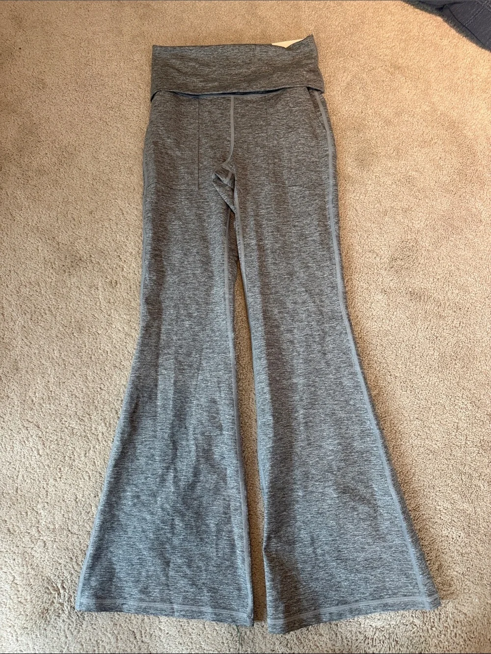 Offline by Aerie Gray Fold-Over Flare Leggings